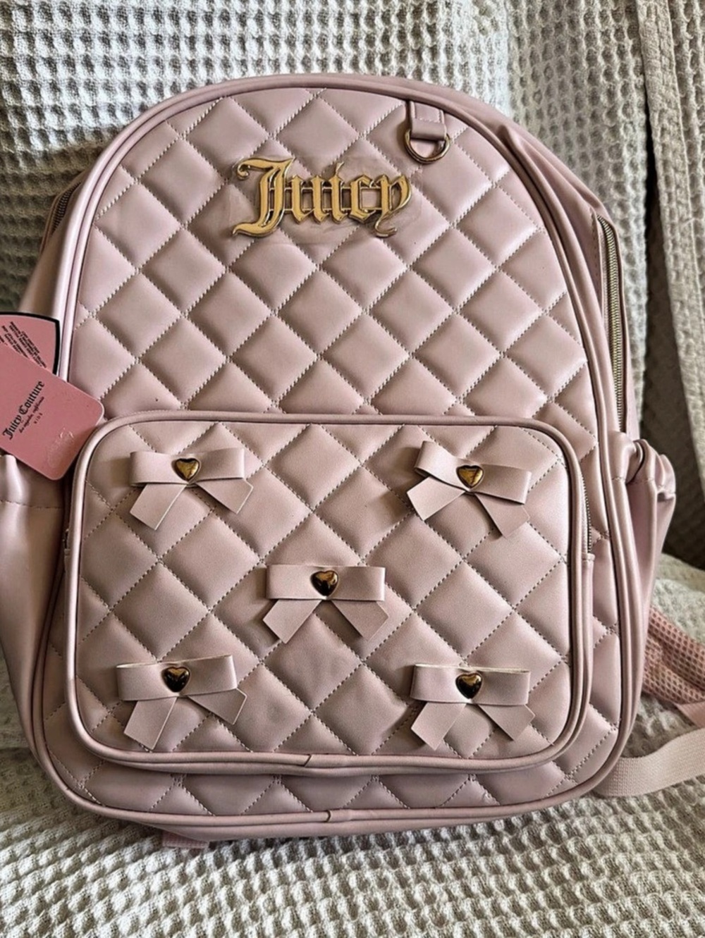 Juicy Couture Quilted Backpack in Pink